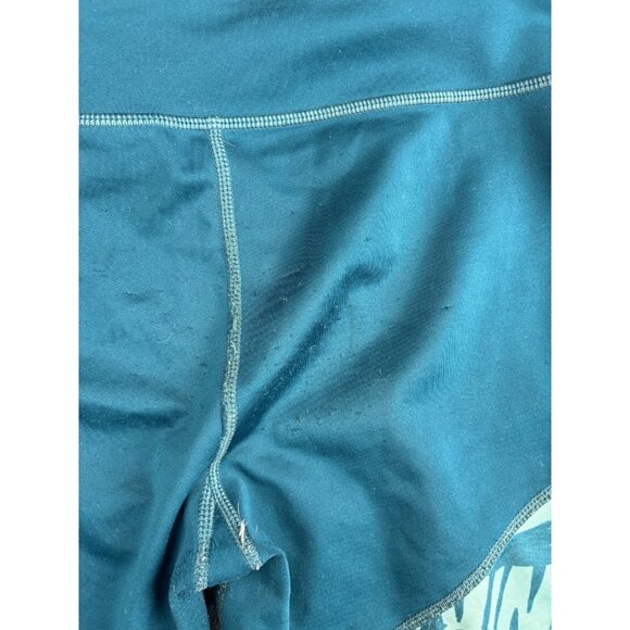 Nike Dri-Fit Trophy Training Leggings Girls' Large Green Logo Colorblock Stripe - Picture 9 of 9